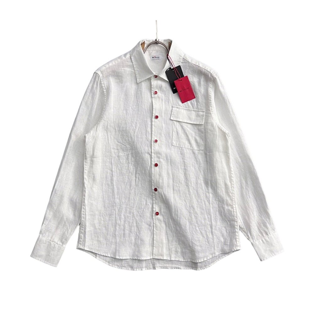 Kiton White Casual Long-Sleeved Shirt